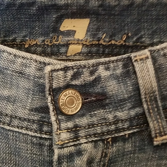 7 For All Mankind Flare Blue Jeans - Picture 4 of 8